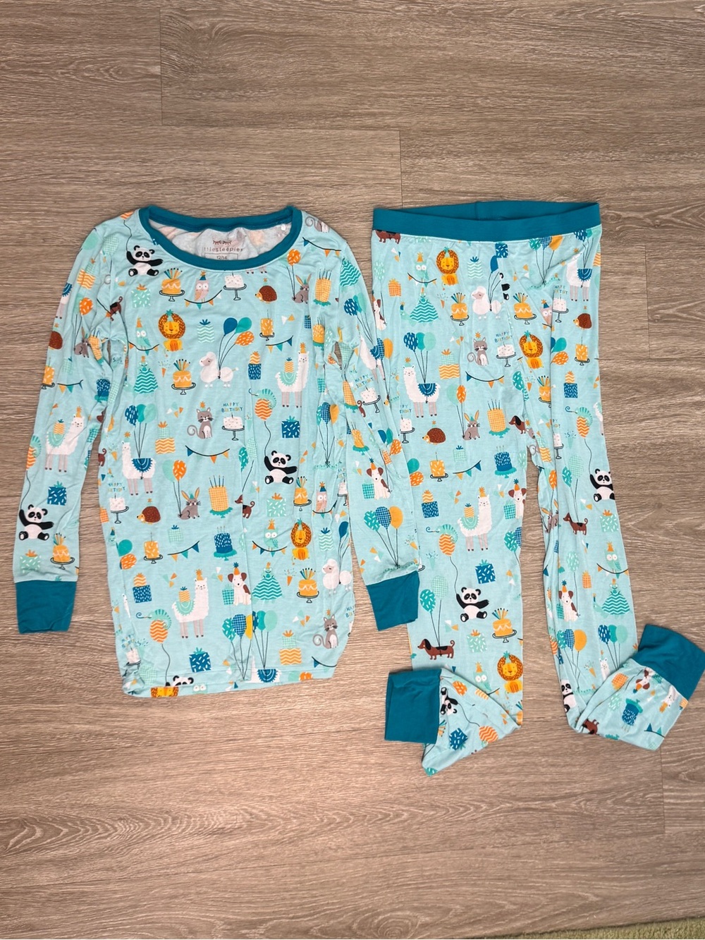 Little Sleepies Animal Celebration Pajamas Kids Size 12/14